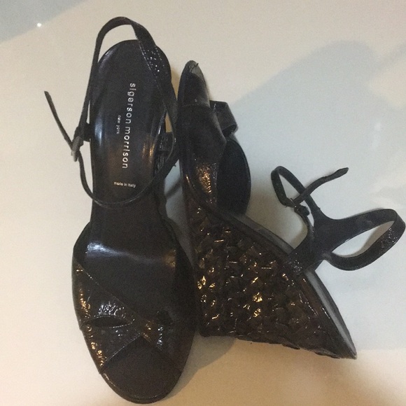 Sigerson Morrison Shoes - Sigerson Morrison wedge patent leather sandals